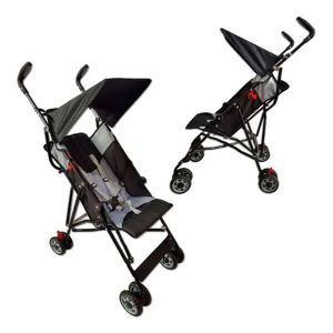 Carrinho De Bebê Passeio Estilo Guarda Chuva Compacto Turim Preto - Baby Style